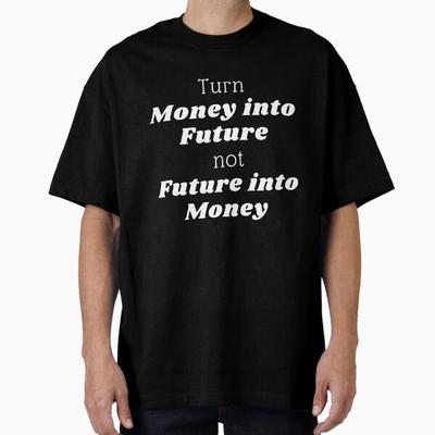 Herren Freizeithemden Kurzarm Verwandle Geld in Zukunft Shirt Anime Schwarze T-Shirts Übergroße T-Shirts