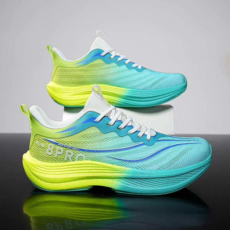 

Teen non-slip wear-resistant comfortable soft-soled racing shoes men s versatile shock-absorbing breathable couple carbon board sneakers 45