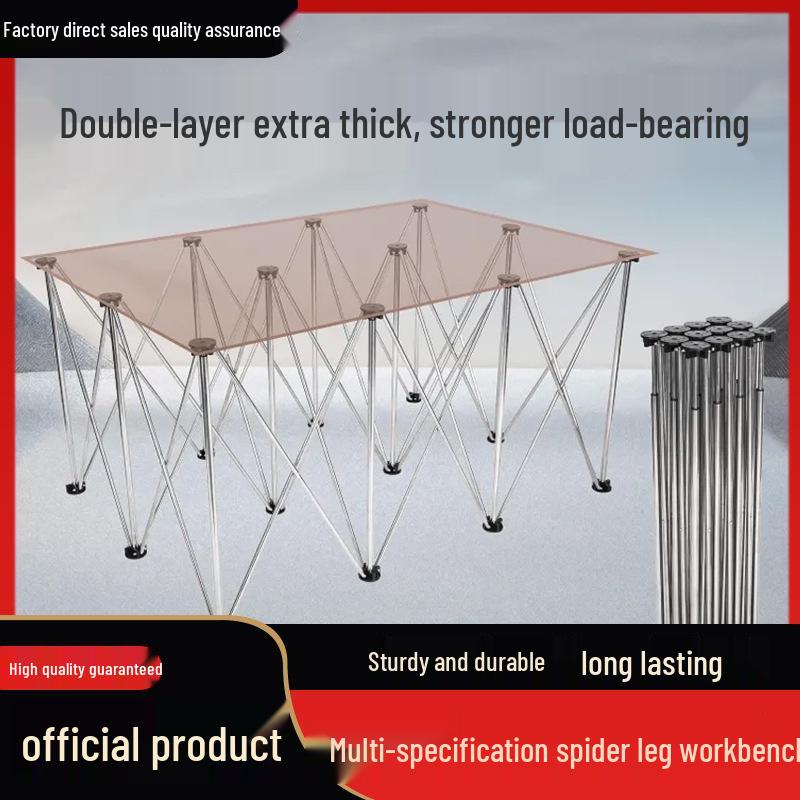 Spider Leg Foldable Multifunctional Woodworking Table with Stainless Steel Stand