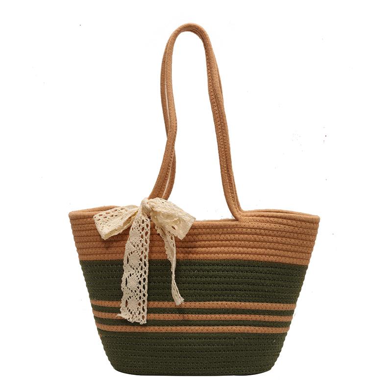 

Новая хлопковая нить сумка ручной работы плетеная крючком женская летняя повседневная большая вместительная пляжная корзина дорожная соломенная плетеная сумка