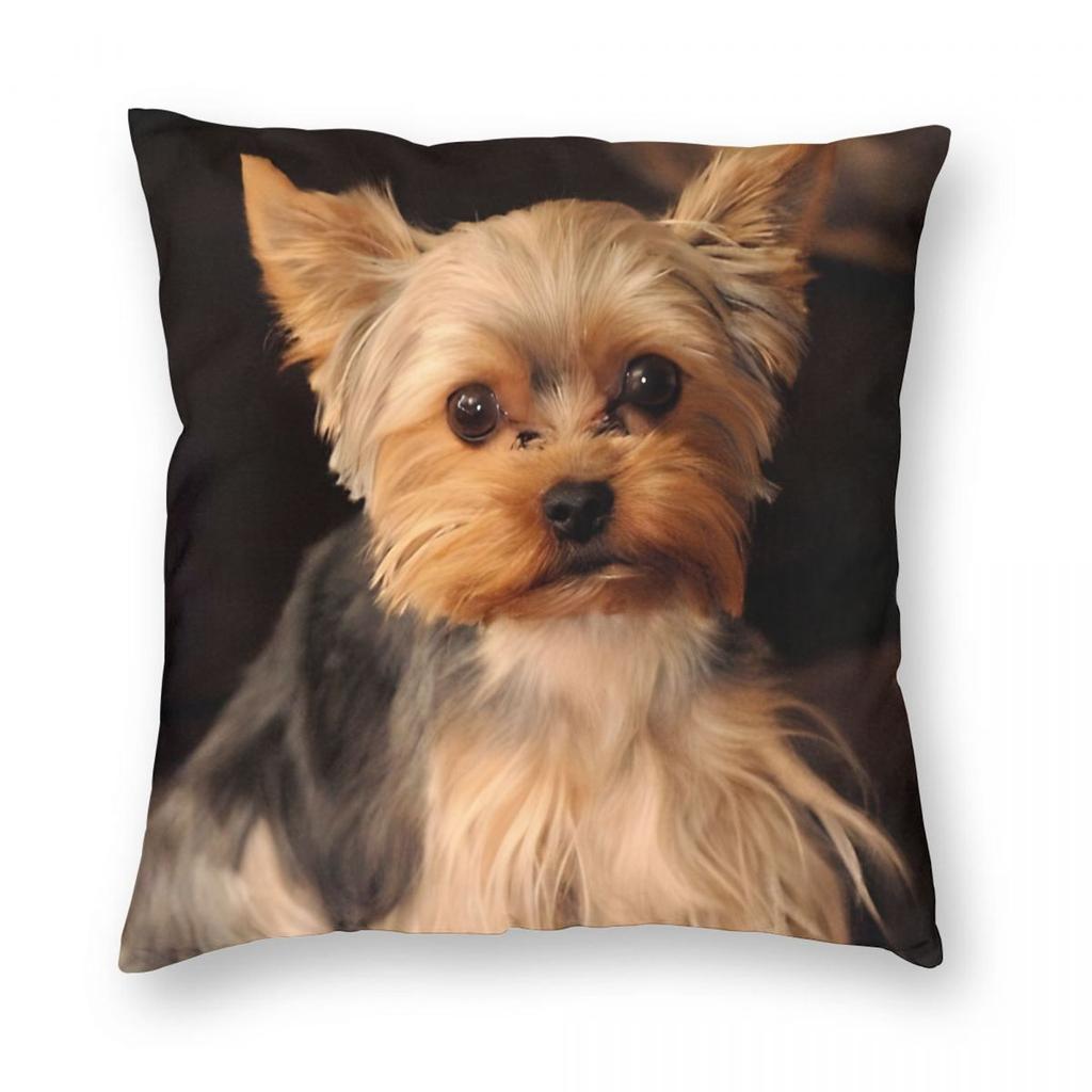 Yorkie Terrier Dog Cute Pillowcase Printed Polyester Cushion Cover Decor Pillow Case Cover Home Square cm