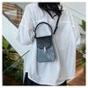 Retro Color Block Faux Leather Phone Bag for Women, Chic Small Square Shoulder Crossbody Purse, Vintage Style Handbag