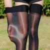 Meias de Verão Brilhantes Cor de Doce Sexy Meias até o Joelho Toque Suave Sedoso Meias Acima do Joelho Femininas Meias de Compressão para Pole Dance