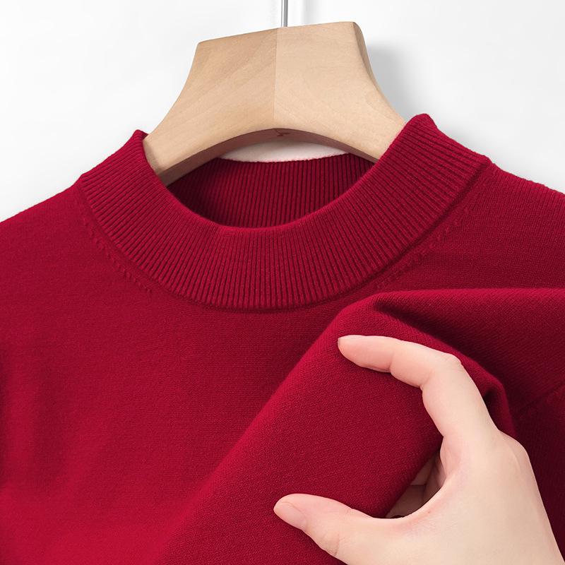 

Premium Medium-Thick Half-High Neck Sweater, Slim-Fit Knitted Design with Wool, Perfect for Autumn-Winter Business Wear for All Ages L