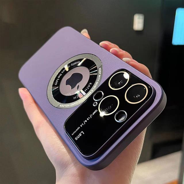 Luxuriöse magnetische Anziehungs-Handyhülle für IPhone 14 13 12 Pro Max 14 Plus für Magsafe Wireless Charging Lens Protection Cover