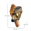 Solar Squirrel Statue Balcony Decorative Light with Lantern Unique Outdoor