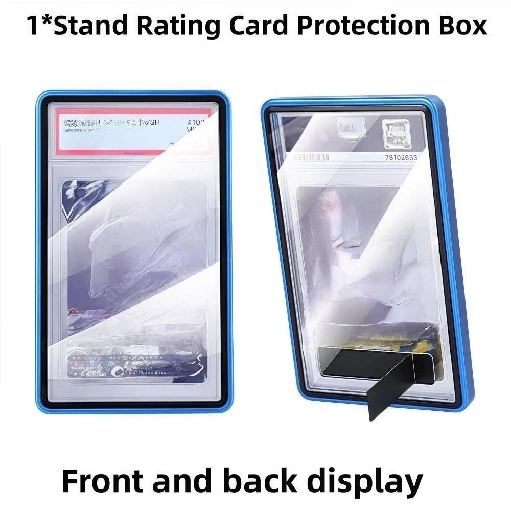 2-in-1 PSA/CGC Graded Card Protective Box Transparent with Stand Metal Magnetic Case Double-sided Glass UV Protection