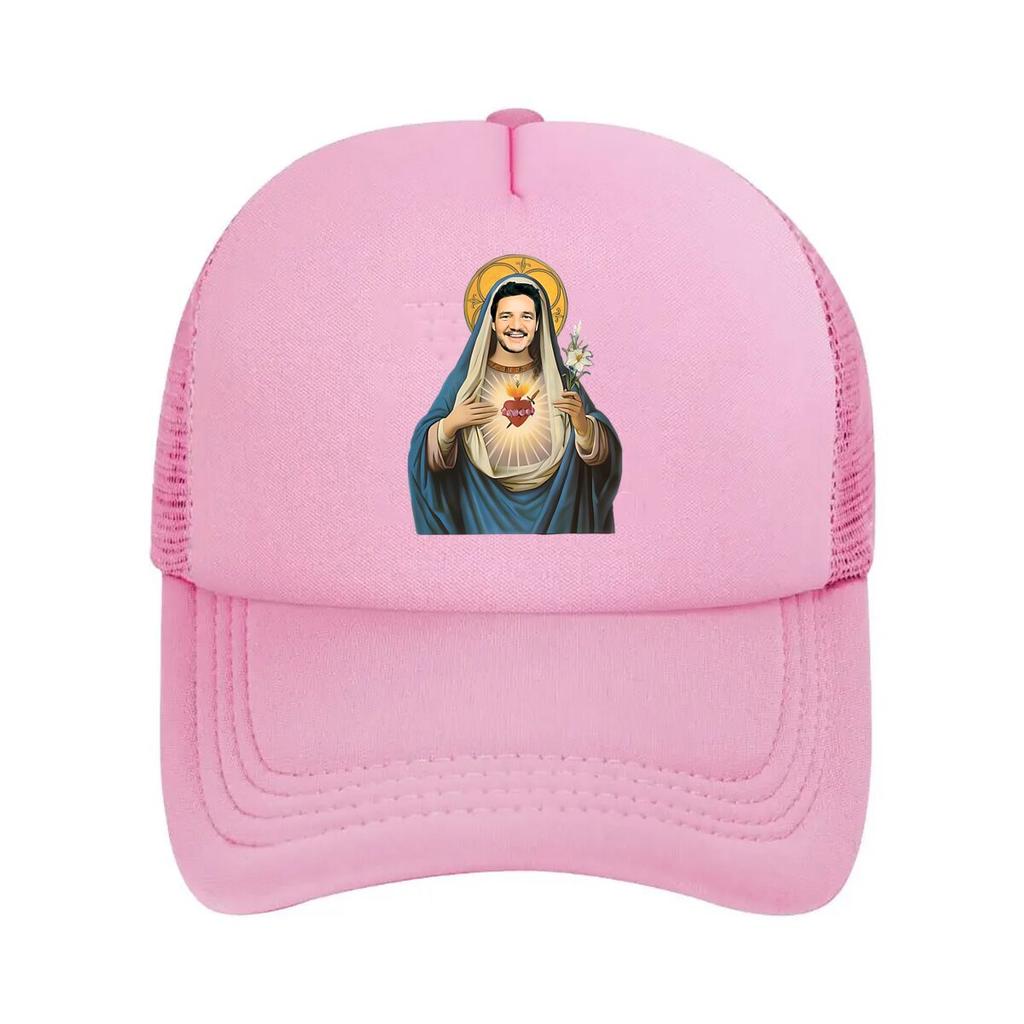 Religious Figure Parody Art Fashion Mesh Baseball Cap Breathable Casual  Hats Outdoor For Unisexs And Womens