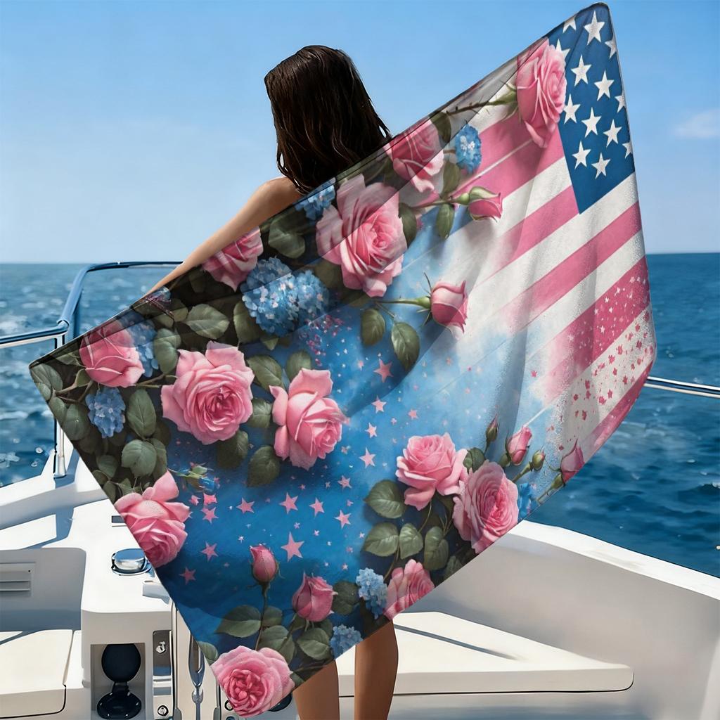 Elements Of The American Flag Beach Towel Small To Large Quick Dry Sand Free Beach Blanket For Adults Women Men Suit For Fitness