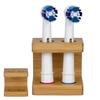 Mini Multi-slots Bamboo Stand for Toothbrush Head Space Saving Bathroom Electric Toothbrush Head Holder Non Slip Durable