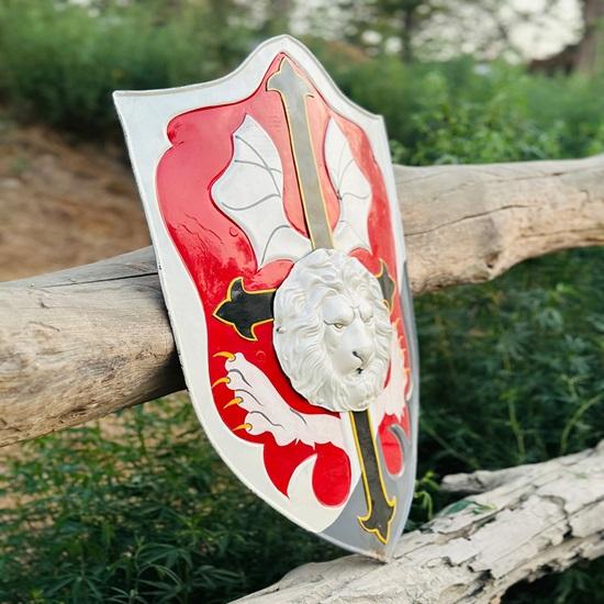 71.12 cm Medieval Spartan Shield Lion face Shield  for Boyfriend, Father Best Gift Halloween