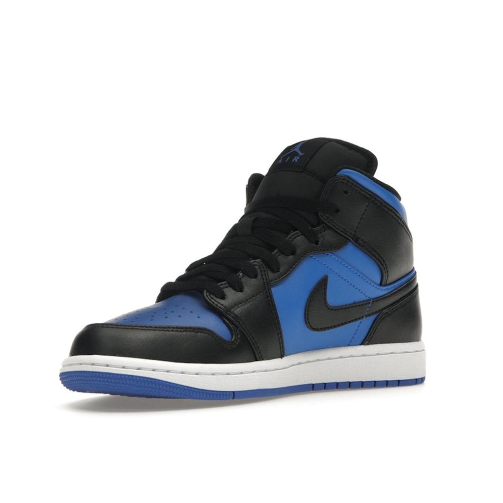 Air Jordan 1 Mid Black Royal Blue Herre Joggesko Hvit DQ8426-042