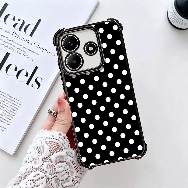 Polka Dots Art Fashion Desgin Plating Phone Case For Xiaomi Redmi Note 14 15 Pro Plus 13 12 11 11S 11T 10 9S 9 5G Anti-Fall Aira