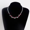 Korean Sweet Cool Resin Flower Charm Beaded Pendant Necklace for Women Girls Fashion Choker Necklace Party Jewelry Gift