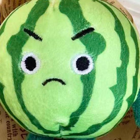 Watermelon Plush Keychain Cute Fruit-Themed Stuffed Toy with Funny Faces Cute Bag Charm Pendant Adorable Gift for Friends Kids
