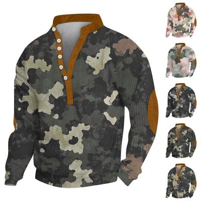 Abrigo de felpa cálido con estampado para hombre, suéter de forro polar, abrigo informal, suéter de bolsillo, abrigo de invierno