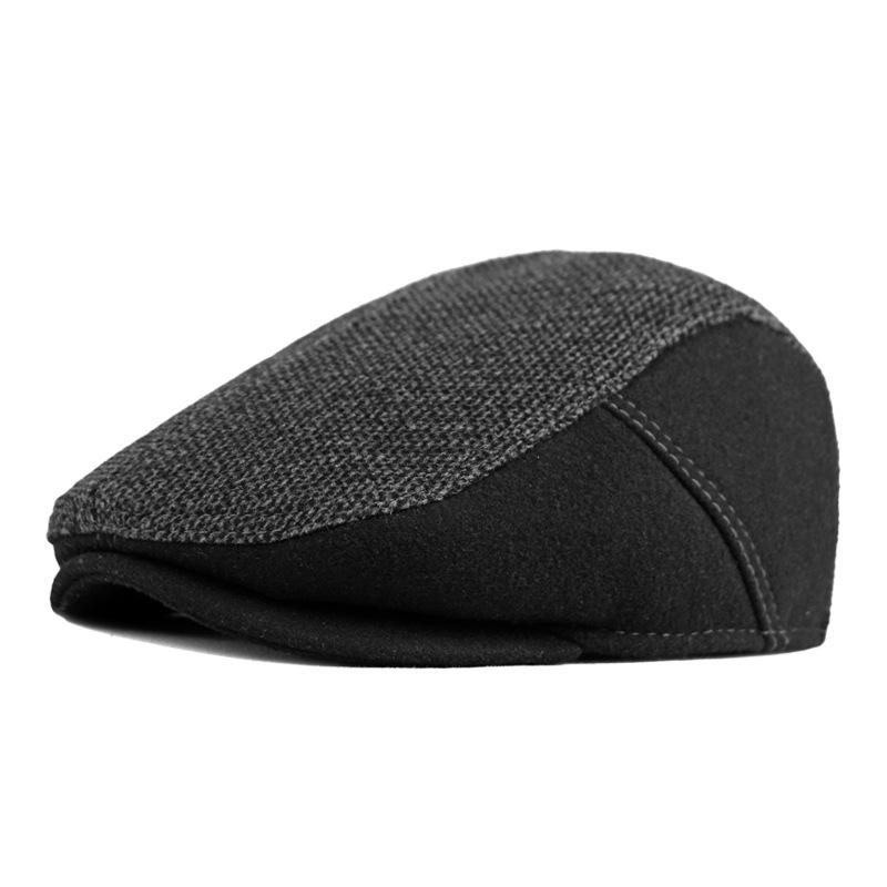 Peaked Cap Men's Middle-Aged Elderly People's Cap Autumn Winter Thick Warm Ear Protection Beret British Forward Cap
