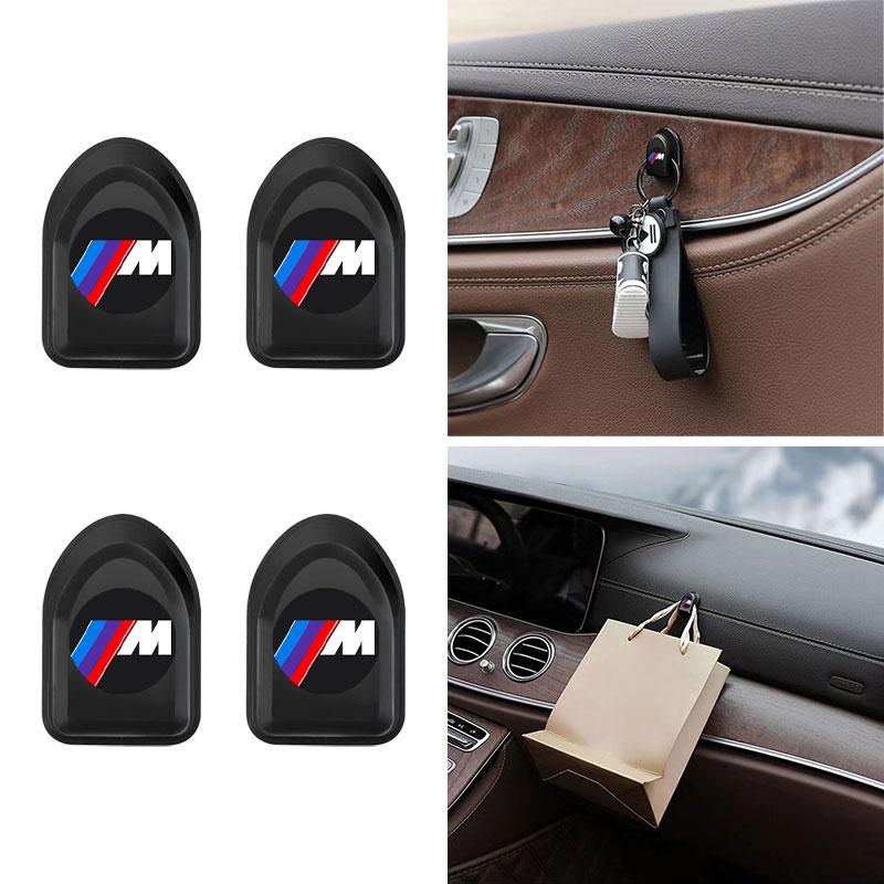 M LOGO Car Hooks Black Self Adhesive Invisible Hooks Interior Storage Holder for Bmw M3 M4 M5 M6 F20 F30 G20 F31 F34 F10 G30 F11 X3 X4 I3 1 3 5 Series