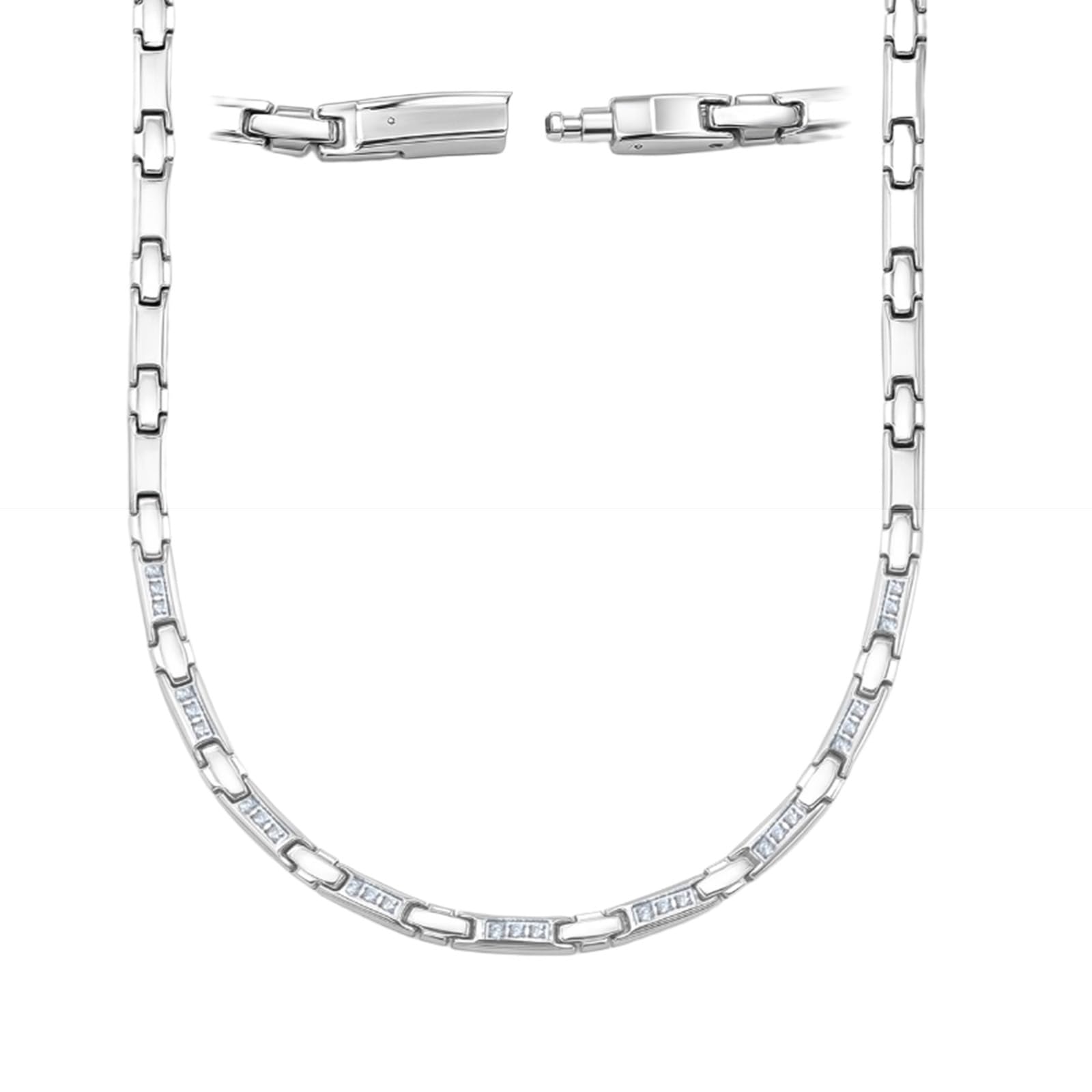 

Hachi Zircon and Germanium Necklace for Women, Titanium, Magnetic Necklace with Hematite, Anti-Static, Fashion Jewelry, 50cm