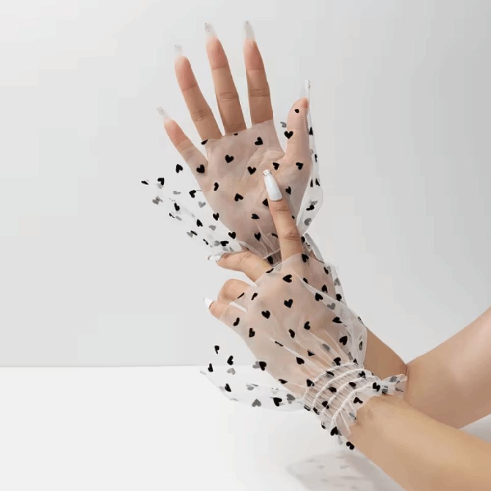 Sweet Nail Art Sleeves Lace Fake Pleated Cuff Lolita Style Polka Dot Fake Sleeves Cosplay