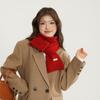 Minimalist Style Solid Color Knitted Scarf with Wool for Girls Winter Warm and Versatile Outdoor Soft Scarf.