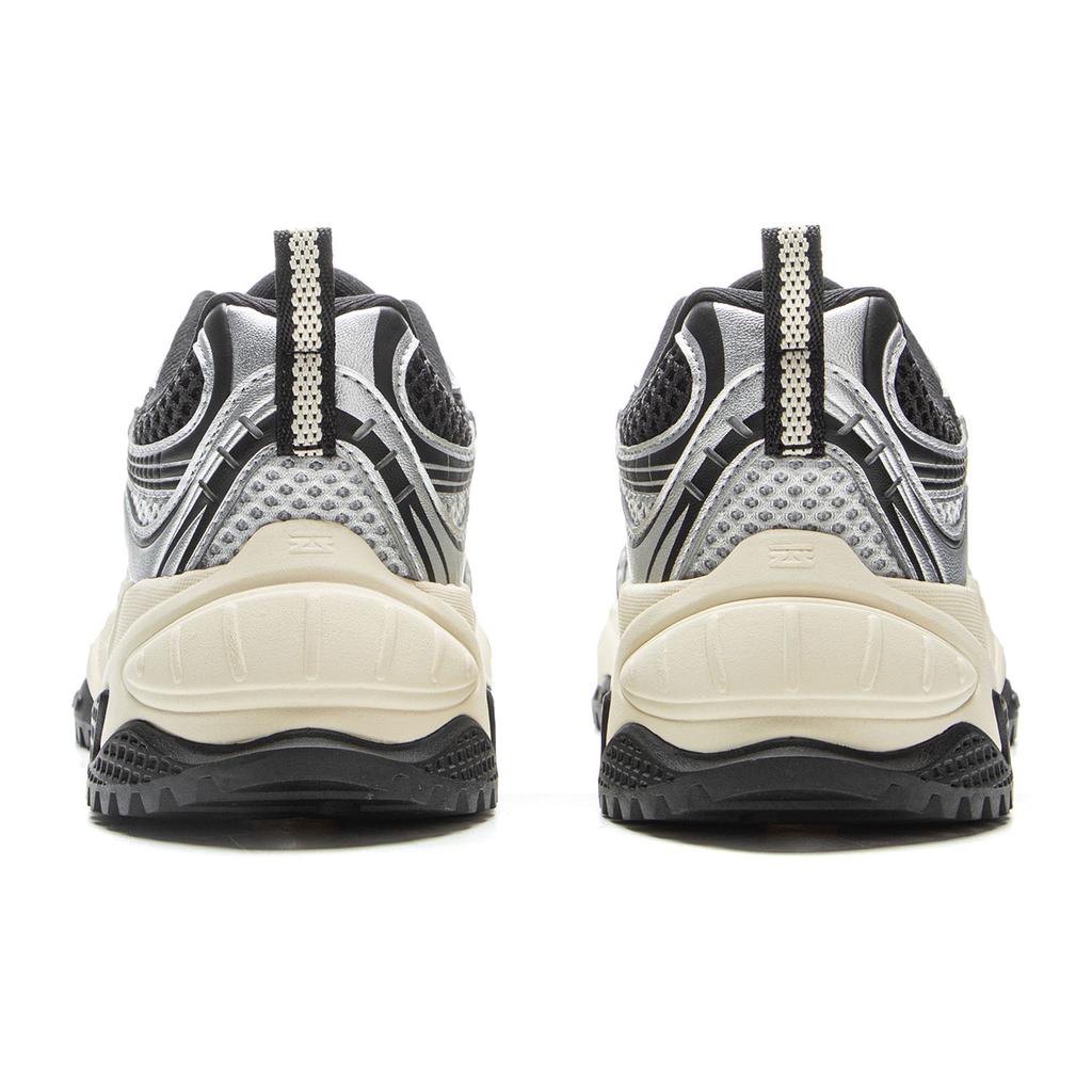 Li Ning QIAO Star V2 Cushioning Slip Resistant Abrasion Resistant Low Top Casual Shoes Women's Silver Black AGCV370-2