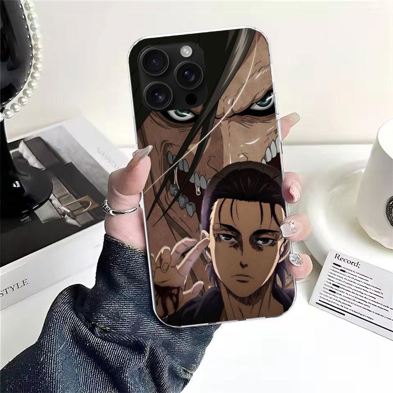 A-Attack on T-Titan Eren Yeager Soft Phone Case For IPhone 11 17 Air 16E 16 Pro Max 15 + 14 Plus 13 Mini 12 Apple 7 SE 8 Fundas