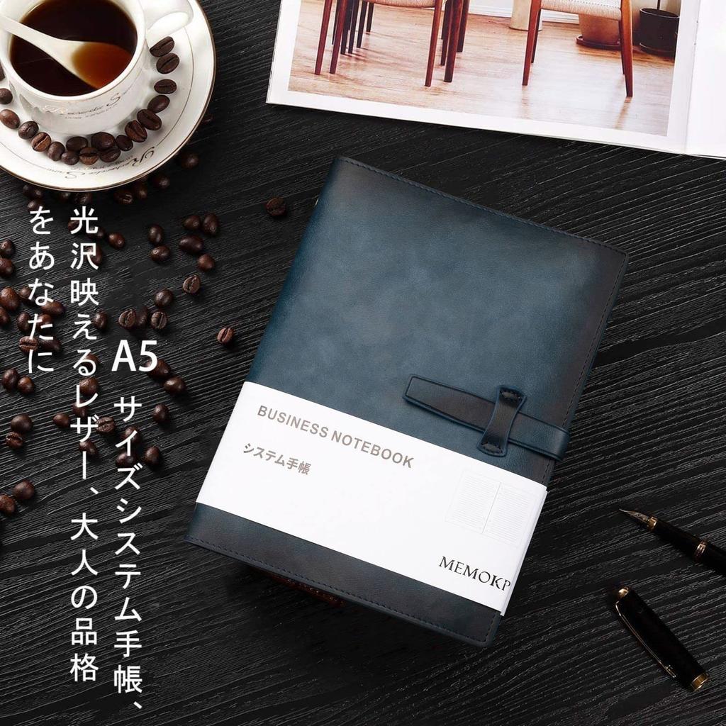 A5 System Genuine Business Memo Pocket Card Schedule Office Loose Pen Holder Refill Graduation Promotion Gift Planner, Leather, 6-Ring, Planner, Pad,