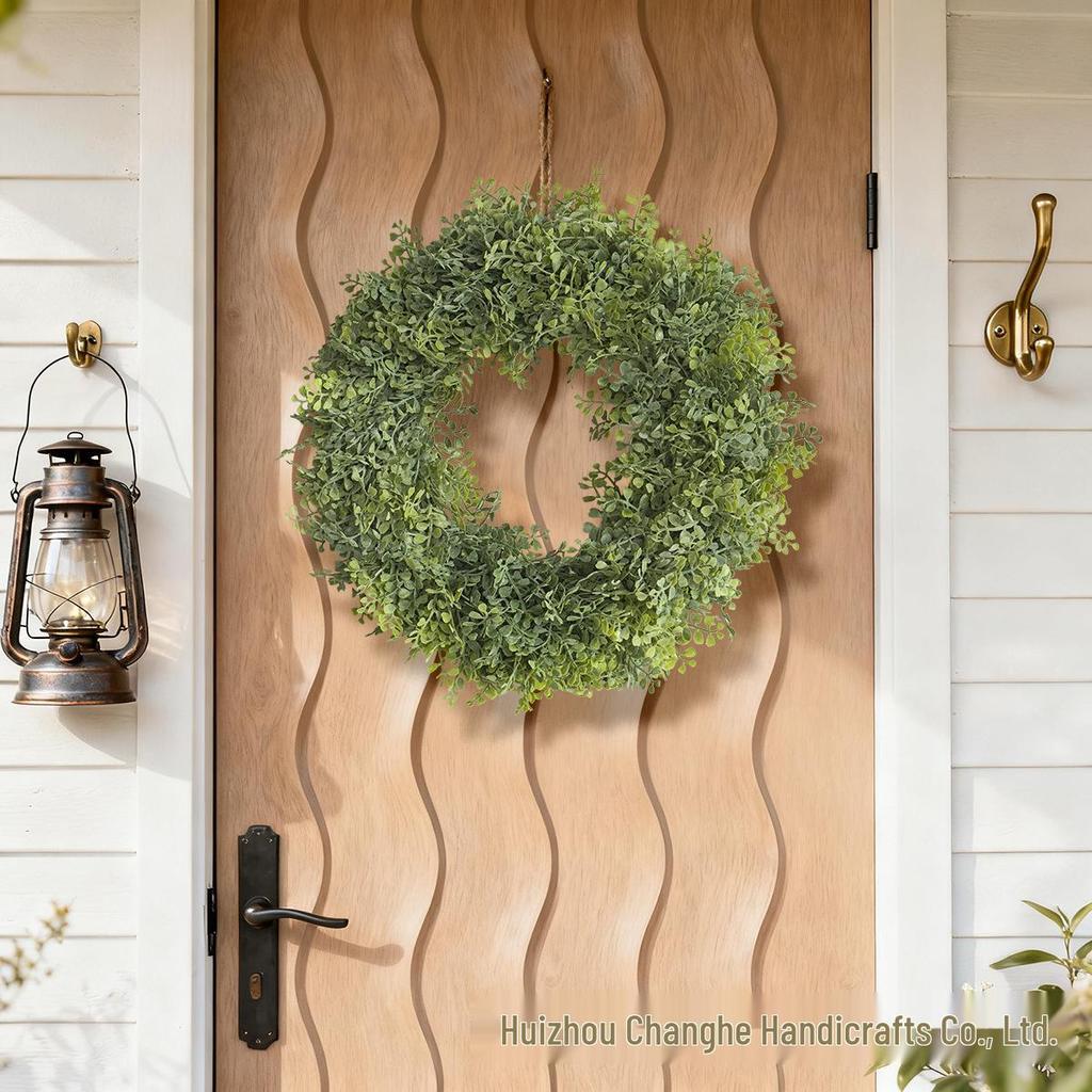 Artificial Green Leaf Wreath for Home Decoration and Venue Arrangement