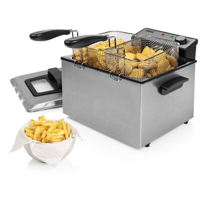Friteuse Princess 185000 - Habillage en Acier Inoxydable - 3270 W - 5 L - 33 X 18,5 X 36 cm - Métal