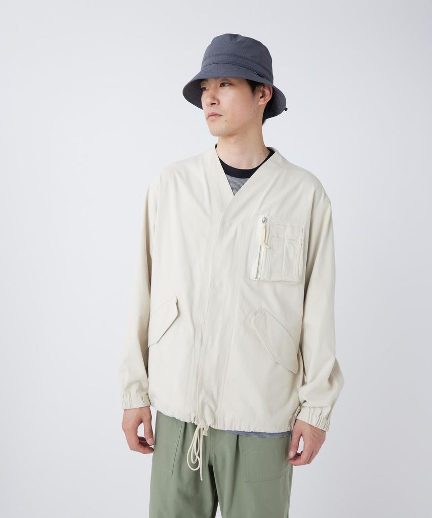 Snow Peak TAKIBI Herringbone Collarless Jacket Outerwear Jacket ECRU M JK-26SU007 Men's Women's