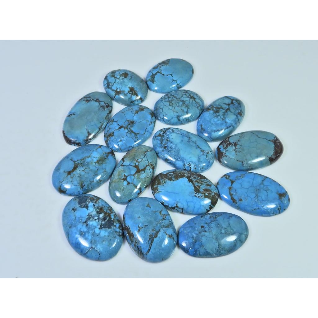 Colour Enhanced Magnesite Turquoise Oval Cabochon Loose Gemstone 15Pcs Lot C-2081
