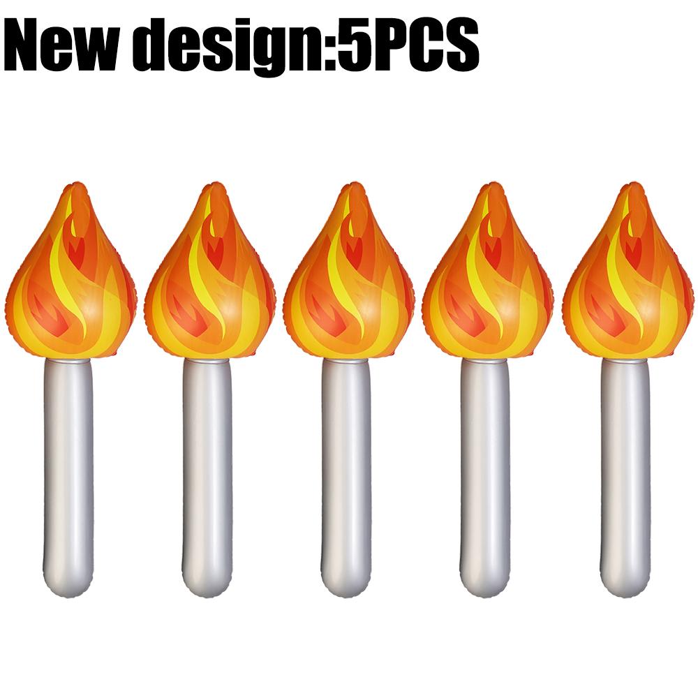 10/5/1Pcs Inflatable Torch Flame Toy Balloon Carnival Prizes Kids Theme Photo Props Sports Game Events Cheering Thunder Sticks