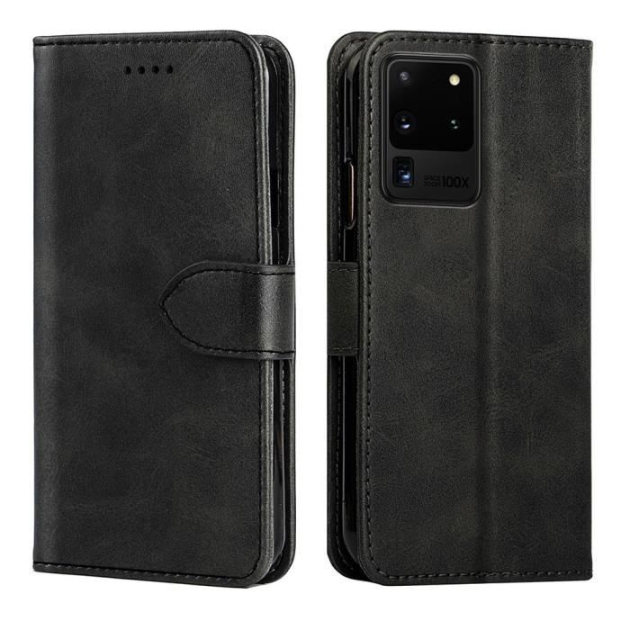 Skal för Samsung Galaxy S20 Ultra - Svart - PU-läder - Magnetisk - Flip - Skydd