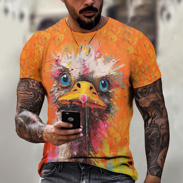 Sommer Kurzarm Tier T-Shirt für Männer 3D-Muster Druck Casual Tee Fashion Street Übergroße Kleidung Herren T-Shirt Streerwear