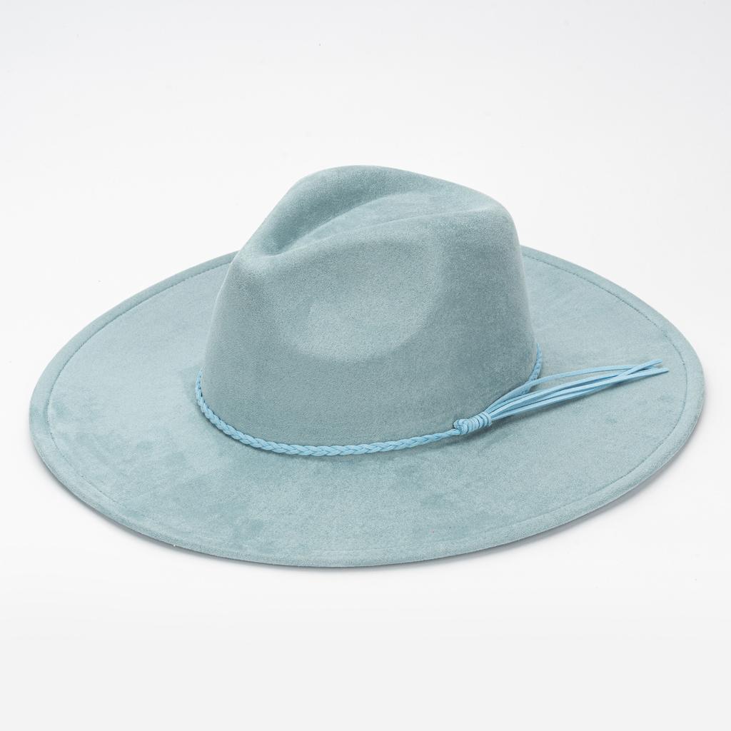 9.5Cm Big Edge Peach Heart Top Hat, Suede Felt Hat, Retro Fashion Big Eaves Hat, Flat Edge Gentleman'S Hat