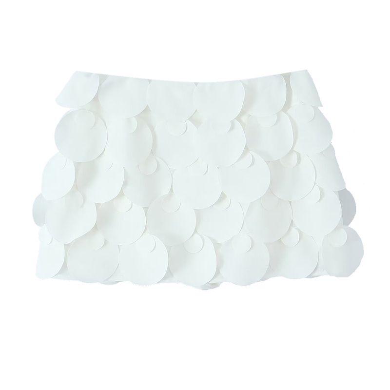 Kaslead New Women Clothes Western Style Fashion Simple Handmade Decorative Wafer Skirt Pants Mini Skirt