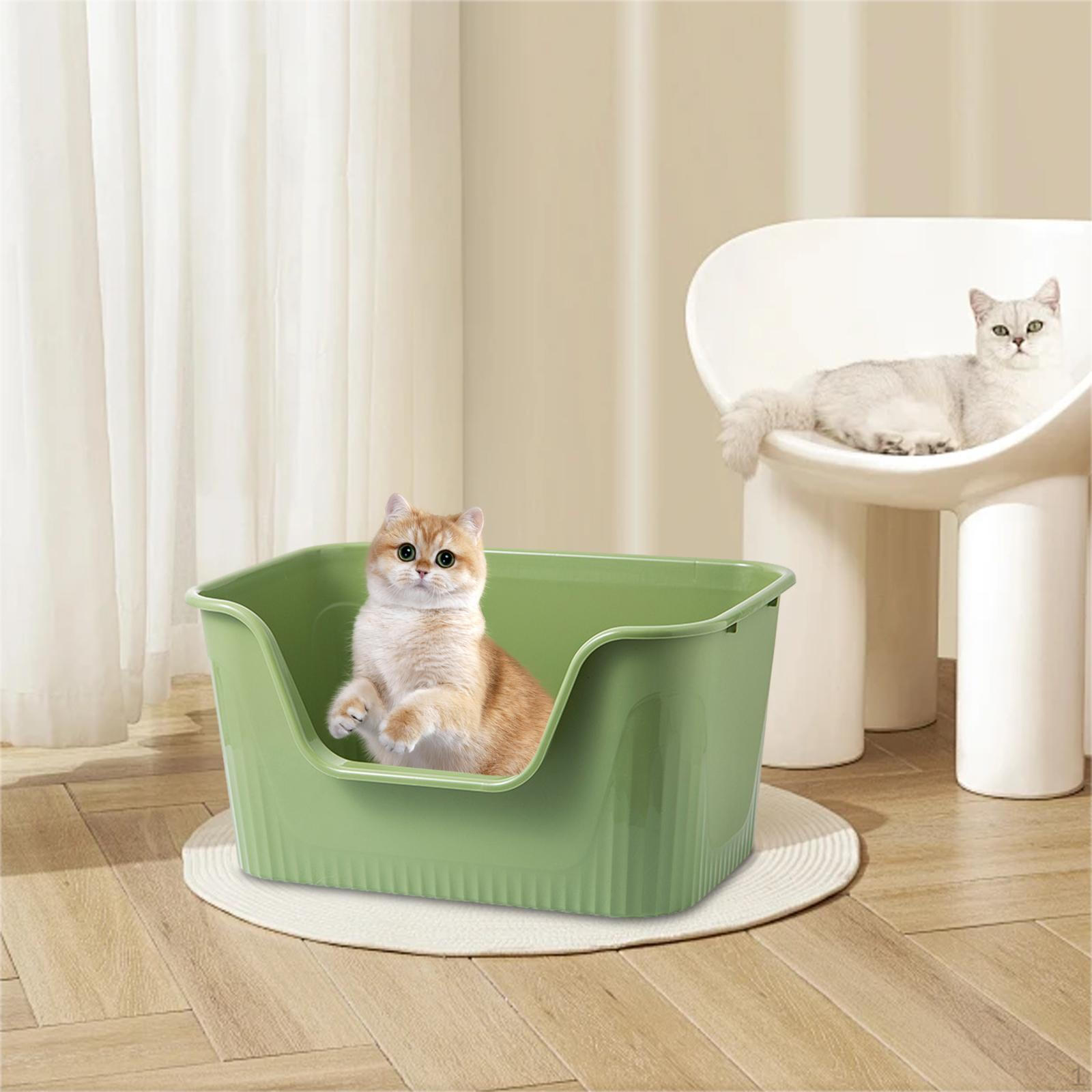 

Котячі лотки з високими боками для всіх видів легкого доступу Kitty Pan Portable Large Green M
