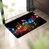 1PC Musical Note Pattern Door Mats Kitchen Rugs Non-Slip Pop Design Bathroom Rugs Bath Mat Carpet for Home Sink Laundry Decor