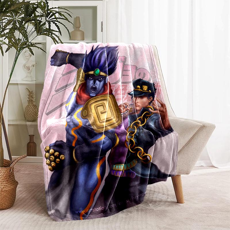 1pc Blanket JoJo's Bizarre Adventure Print Design, Lightweight Blanket for Sofa, Bed- Soft &Warm, Gift for All Seasons like Christmas, Halloween