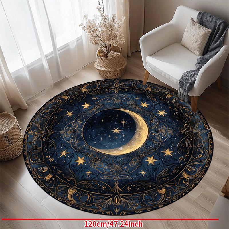 VIKAMA Living Room Bedroom Circular Carpet Machine Washable Soft Carpet Living Room And Study Home Decoration Carpet 80x80cm