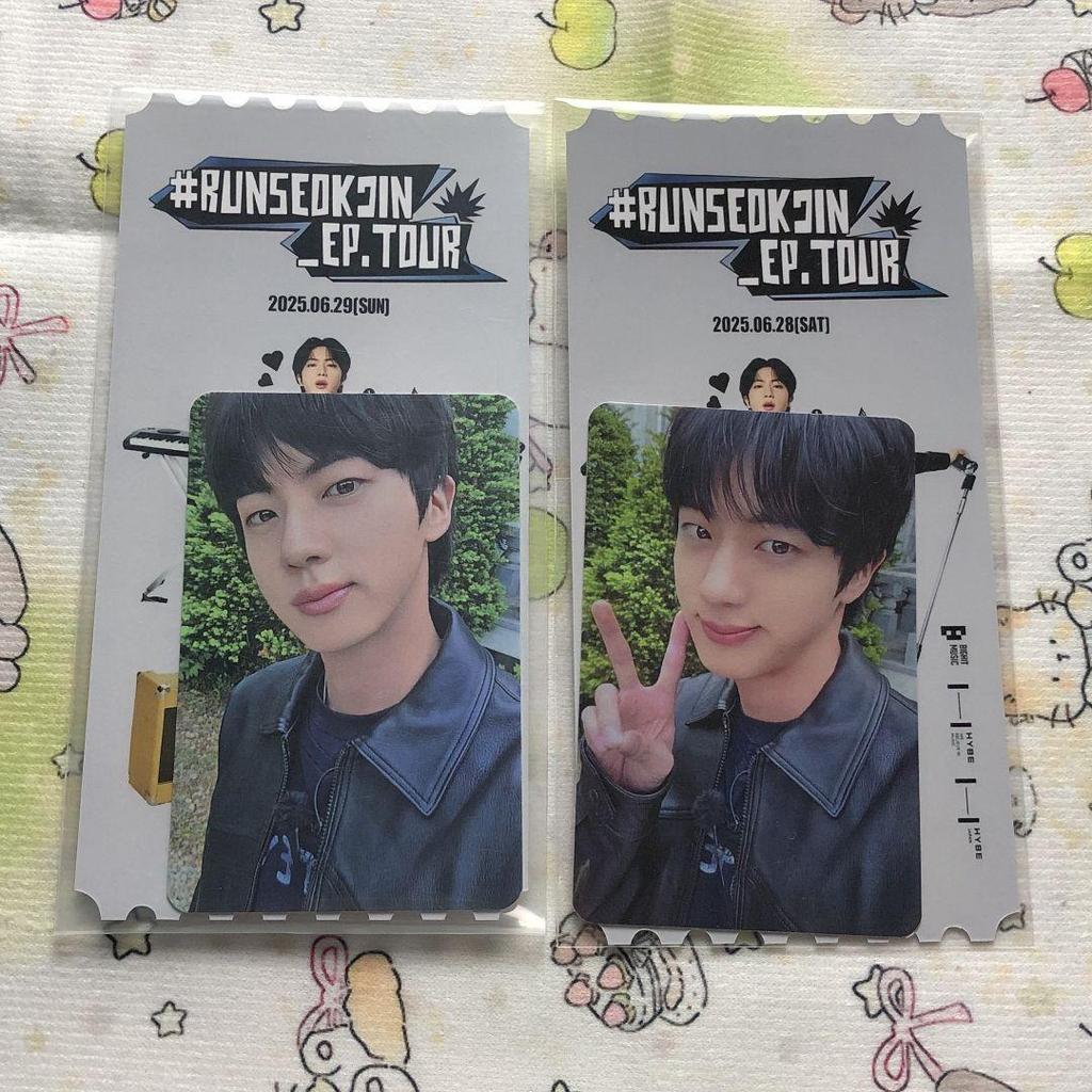 [USED] BTS Jin 6.28.29 RUNSEOKJIN EP.TOUR Trading Cards (2 Cards)