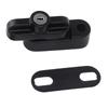 External Window Lock Catch Aluminum Alloy Anti Theft Flat Window Buckle Lock for Single Double Windows Black