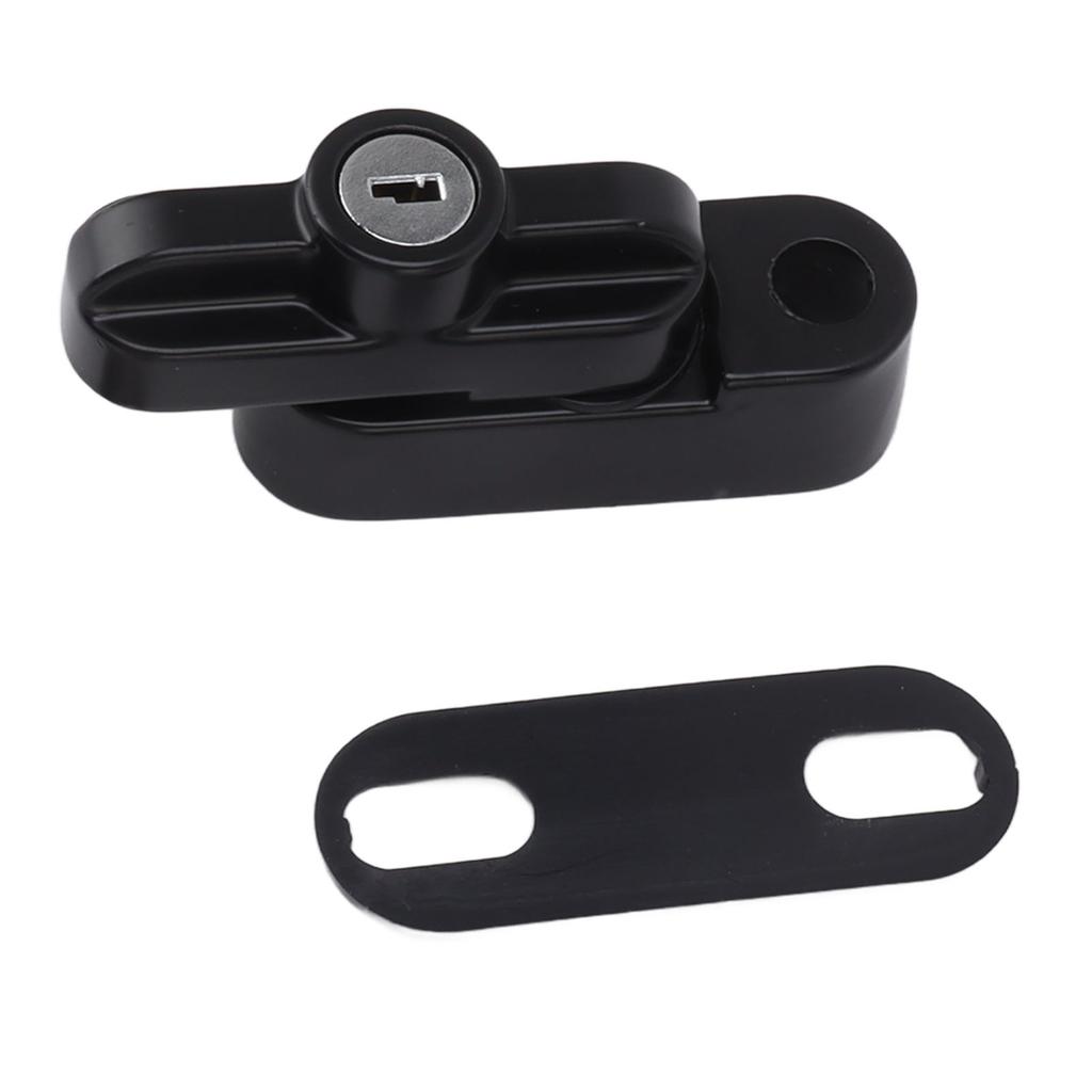 External Window Lock Catch Aluminum Alloy Anti Theft Flat Window Buckle Lock for Single Double Windows Black