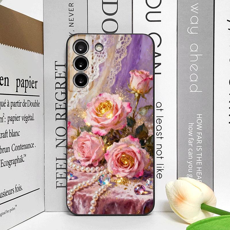 

Luxurious Pink Rose Diamond Jewelry Printed Phone Case for OPPO Reno 13 12 F 11 10 Pro Plus Find X5 X3 Lite X7 PRO 5G Soft Cover OPPO A74 5G