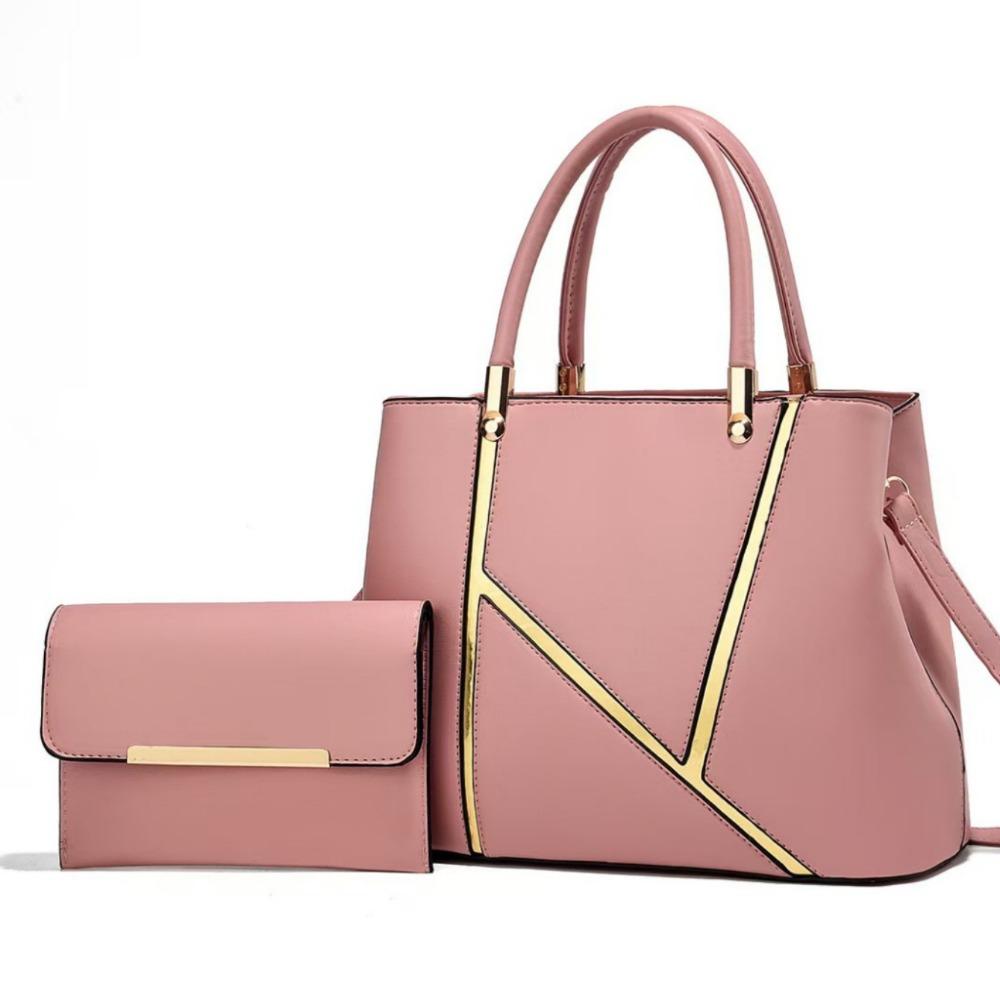 High Quality PU Leather Ladies Hand Bags Big Size Handle Design Leather Shoulder Bag Shoulder Strap Big Tote Handbag Women Girls