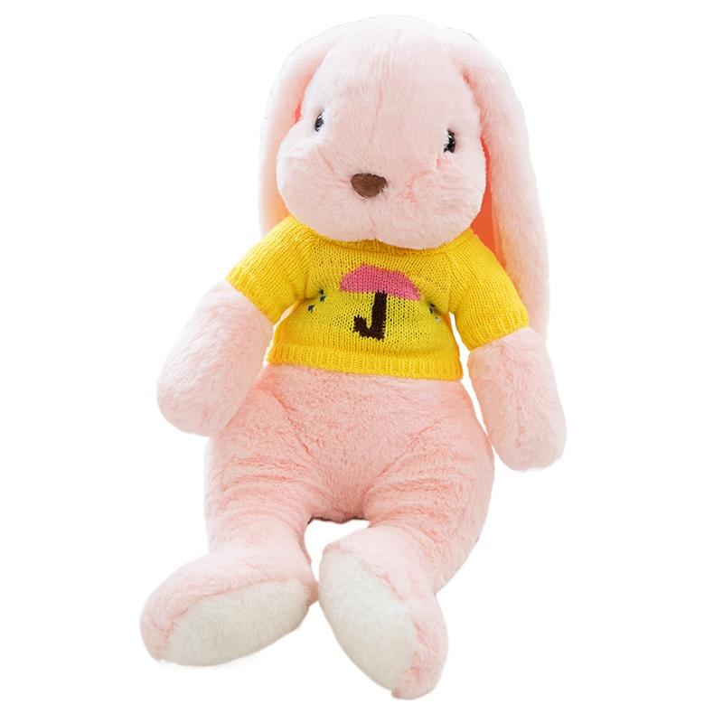Kawaii Long Ear Rabbit Soft Plush Toys Sleeping Cute Bunny Cartoon Stuffed Animal Dolls Girls Baby Appease Pillow Birthday Gift