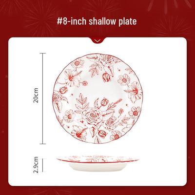 Wutuo Rotes Keramik Speiseteller Set