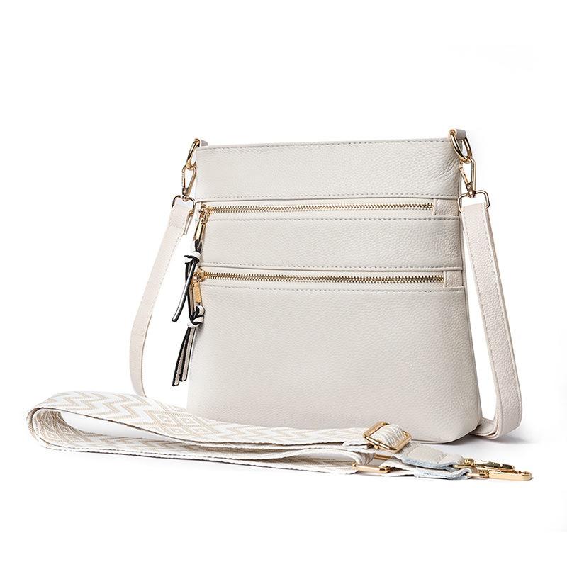 

New women s bag fashion cowhide bag soft leather oblique span bag multi-functional leisure bag leather shoulder bag белый