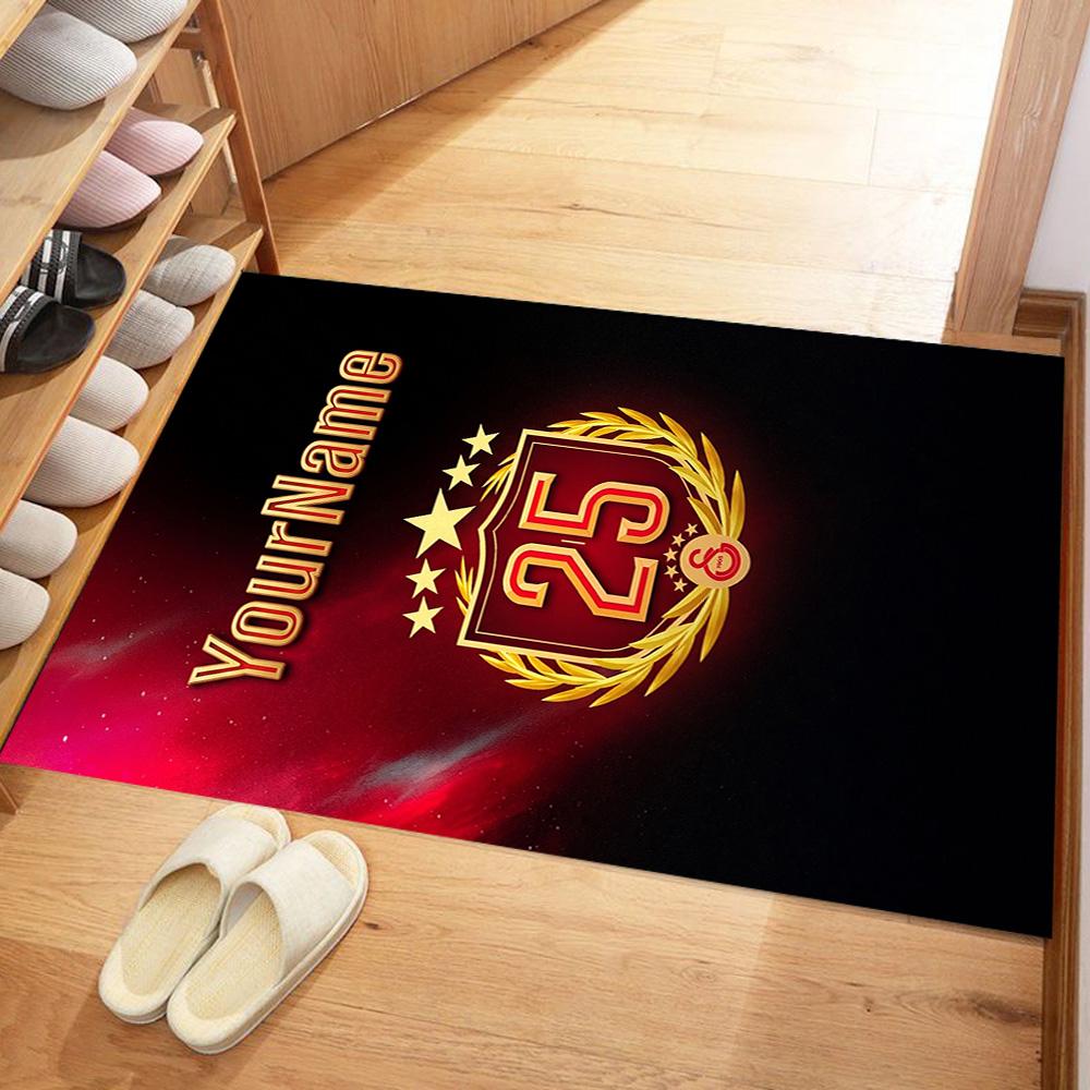 Galatasaray 275 Customize Text Area Rug Perfect for Entryway Kitchen Foyer Game Room Anti-slip Rug Office home decor